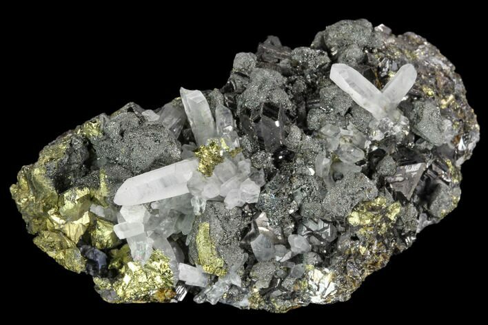 Quartz, Sphalerite and Chalcopyrite Association - Peru #124425